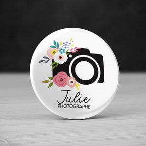 Badge personnalisé pour Photographe. Badge Métier personnalisé. Badge Métier Photographe. Badge photographe Mariage.