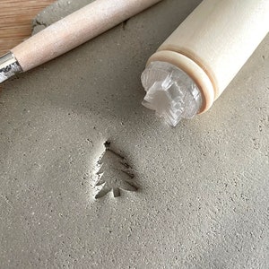 Timbro in ceramica per albero di Natale. Timbro acrilico per albero di Natale. Timbro per ceramica, timbro natalizio. Timbro di ceramica natalizia.