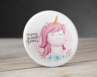 Custom Unicorn Pinback Button 58 mm  - Unicorn magnet with name - Unicorn bottle opener - Besties Pinback Button - gift for friend