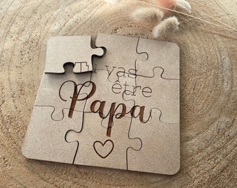 Puzzle en bois tu vas être papa. Puzzle en bois annonce de grossesse. Annonce grossesse originale. Puzzle Futur papa