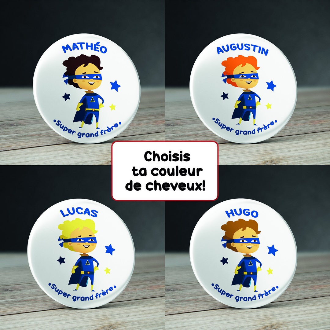 Badge Broche Pins élu Super Témoin Médaille Or Noir 37mm Handmade Cadeau