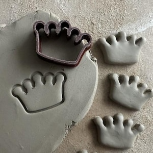 Crown cookie cutter for clay bean. Clay bean cutter for king cake. Ceramic cookie cutter. Pottery cookie cutter
