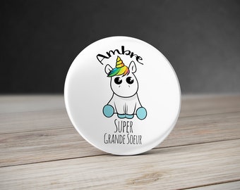 Custom Unicorn Pinback Button 58 mm  - Unicorn magnet with name - Unicorn bottle opener - Besties Pinback Button - gift for friend