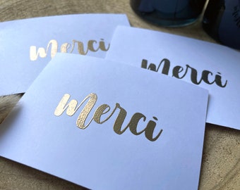 Thank you card - Golden Merci Card