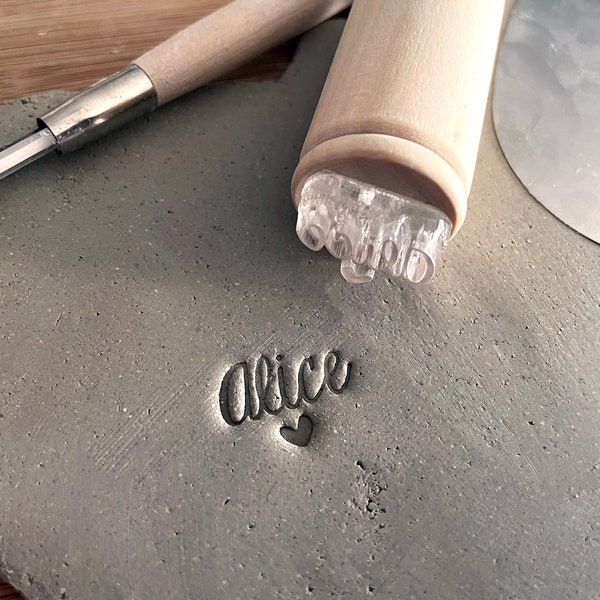 Hartvormige signatuurstempel voor aardewerk. Acryl signatuurstempel. Stempel voor keramiek, signatuurstempel. Aardewerk signatuurstempel.