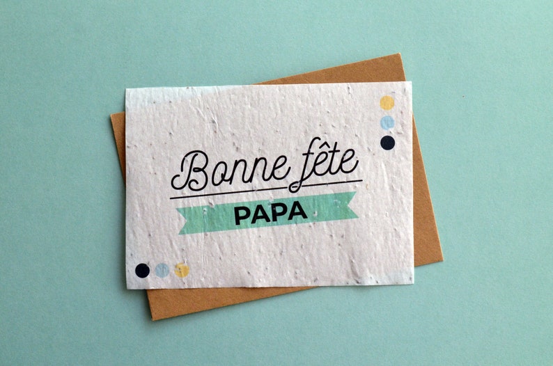 Feliz cumpleaños papá tarjeta. Tarjeta semilla Día del Padre. Feliz cumpleaños Tarjeta papá. Papel de siembra, papel semilla, papel de flores. imagen 1