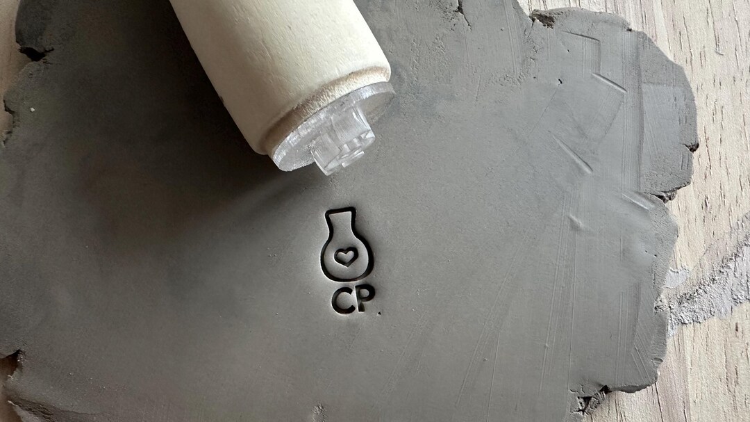 Rd Monogram On Studio Pottery Monogram Pottery Stamp. Acrylic Ceramic Stamp With Signature. Pottery ...