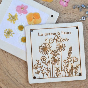 Prensa de flores de madera personalizada. Prensa de flores de herbario personalizable.