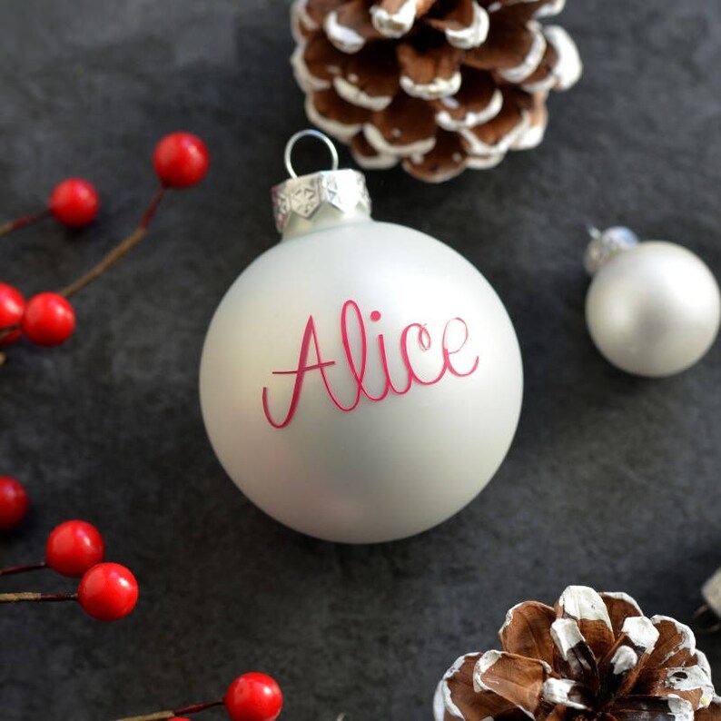 Boule de Noël personnalisée avec prénom Décoration de Noël Etsy France