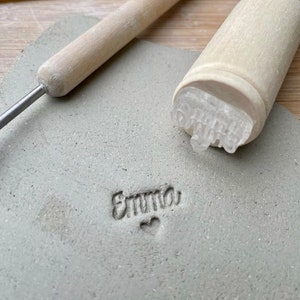 Tampon signature coeur pour poterie. Tampon acrylique signature. Timbre pour céramique, Tampon signature. Signature pottery Stamp.