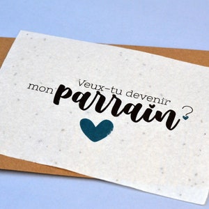 Tarjeta para plantar ¿Quieres ser padrino? Padrino de la tarjeta seeded. Tarjeta de solicitud de patrocinador. Papel de siembra, papel sembrado