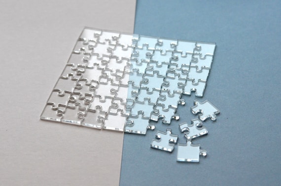 Puzzle Piece Clear Acrylic Block - 5.25 inch