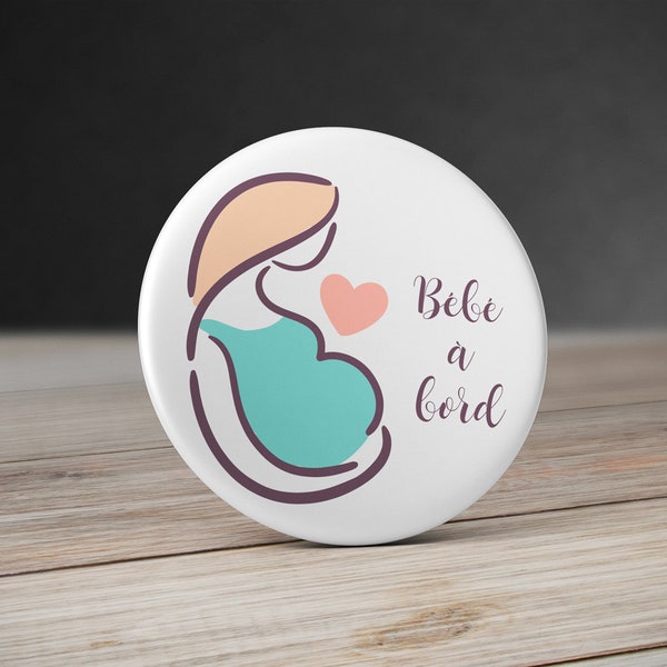 Badge Future Maman. Badge pour femme enceinte. Badge bébé à bord pour maternité. Badge Maman.