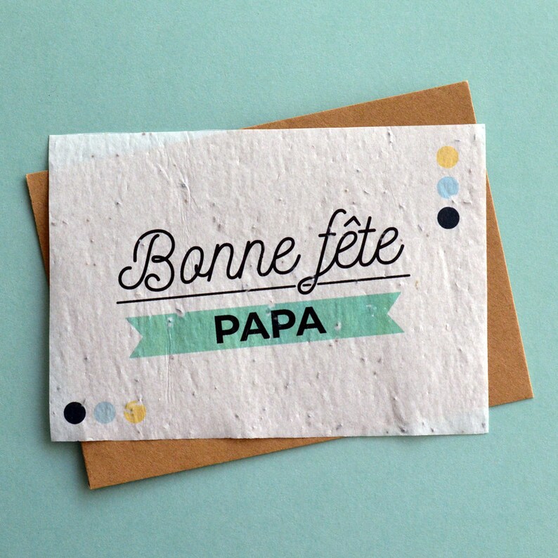 Feliz cumpleaños papá tarjeta. Tarjeta semilla Día del Padre. Feliz cumpleaños Tarjeta papá. Papel de siembra, papel semilla, papel de flores. imagen 2