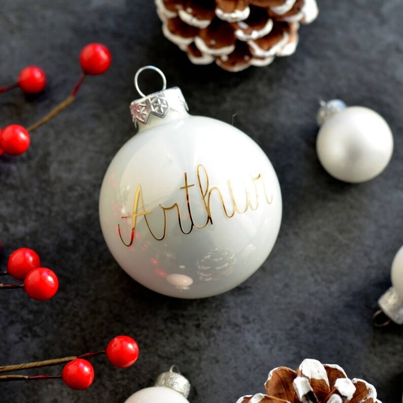Boule de Noël personnalisée avec prénom Décoration de Noël Etsy France