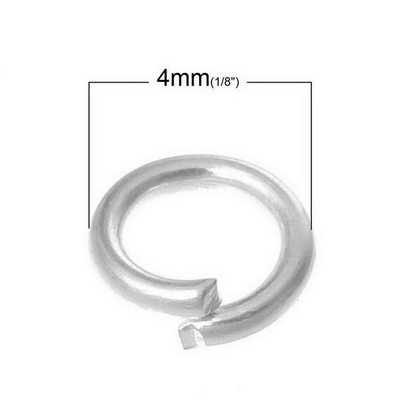rounds for jewelry creations accessories. 100 4 x 0.75 mm open silver junction rings