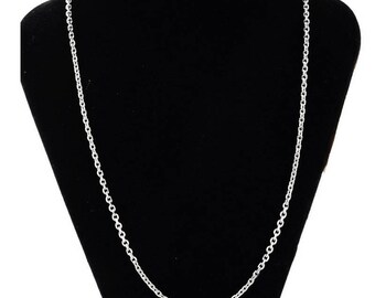 Necklace chain oval steel stainless, lightweight 51 cm 0.8 mm thick