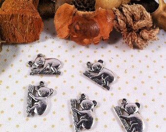 5 cute pendants Koala climbing up a tree charms, Jewelry Accessories creations