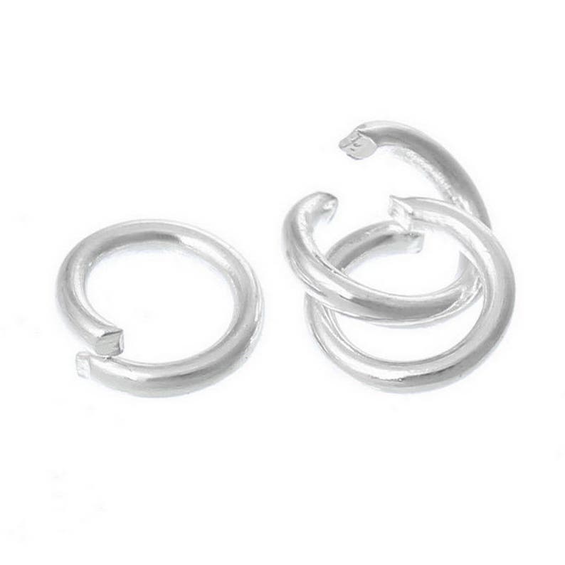 rounds for jewelry creations accessories. 100 4 x 0.75 mm open silver junction rings