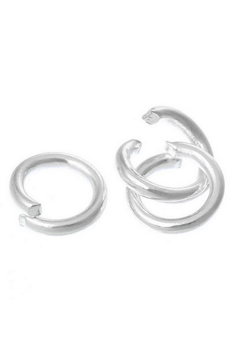rounds for jewelry creations accessories. 100 4 x 0.75 mm open silver junction rings