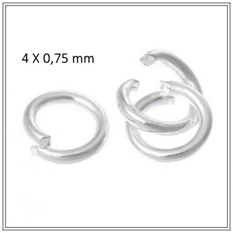 rounds for jewelry creations accessories. 100 4 x 0.75 mm open silver junction rings