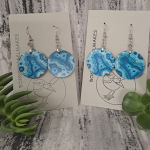 Aboriginal designed sublimation earrings round water image 2