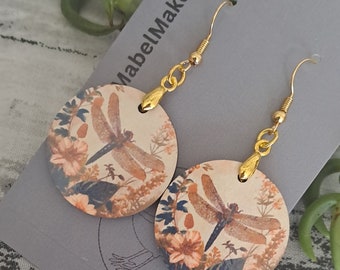 Dragonfly sublimation earrings grunge