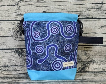 Aboriginal fabric design drawstring project bag