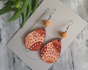 Aboriginal designed sublimation earrings  teardrop