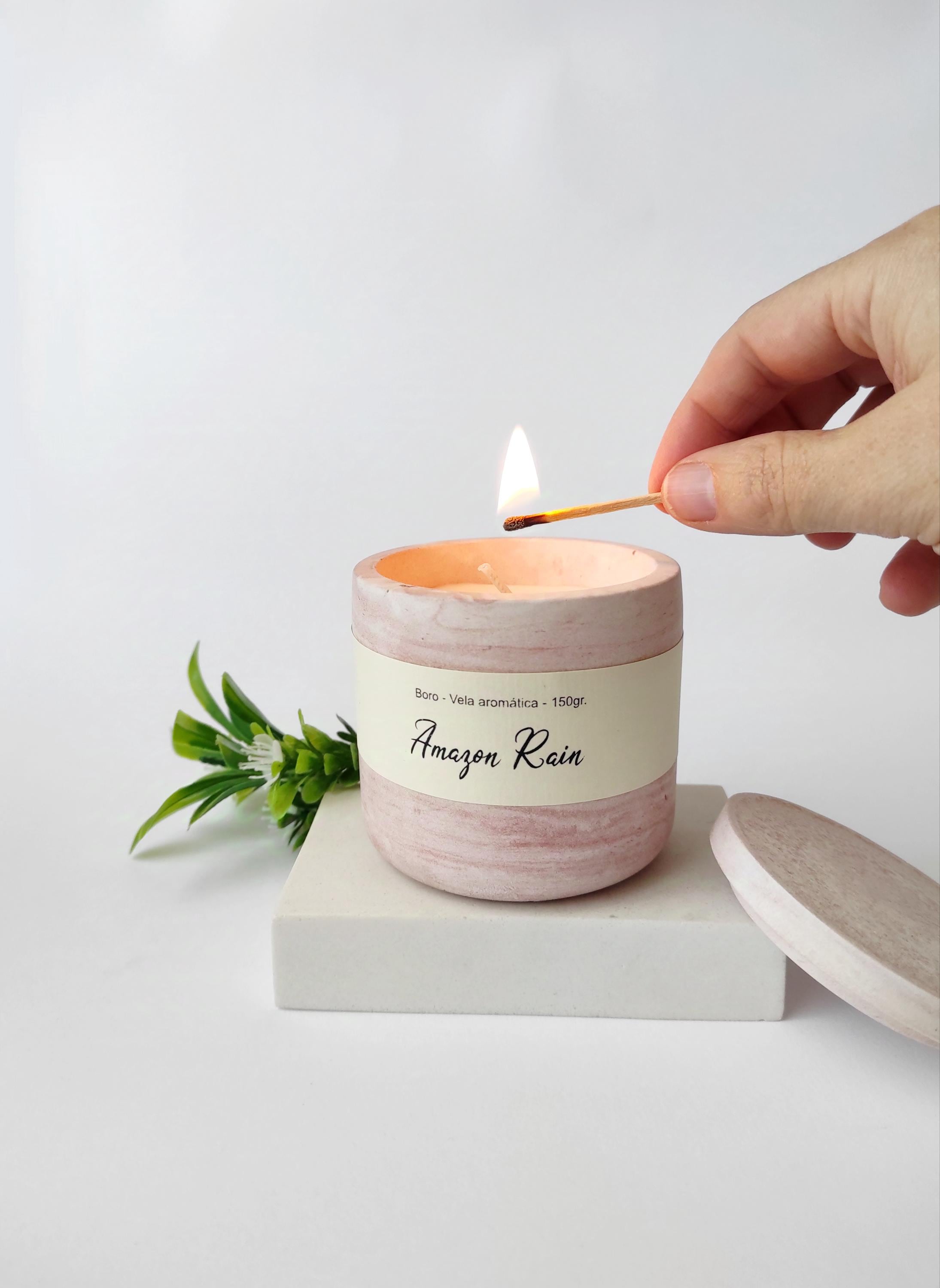 Soy wax candle in concrete vessel, Fresh and earthy scent, Relaxing gift, Luxury home decor, Buy 2, Save 20%