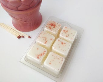 Pastillas de cera de soja con aroma a pomelo rosa / Cubos de cera veganos en envase tipo concha / Pastilla de cera cítrica de alta fragancia / Regalo de fragancia fresca para el hogar