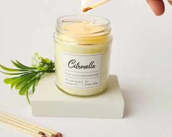 Citronella Soy Candle, Mosquito Repellent, Outdoor Use, Garden & Summer Evenings