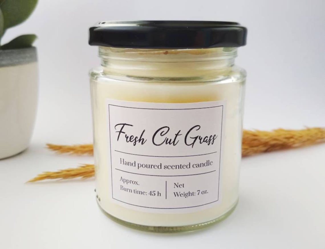 Fresh Cut Grass scented candle Spring candle gift hand poured Etsy