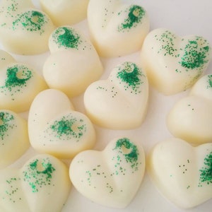 Pack de 6 wax melts en forma de corazón con cera de soja, Figuras de cera de soja perfumada para quemador, Ambientador de cera natural
