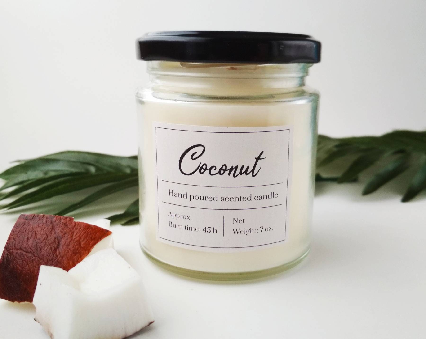 Coconut scented soy candle in 7 oz jar Tropical smelling Etsy