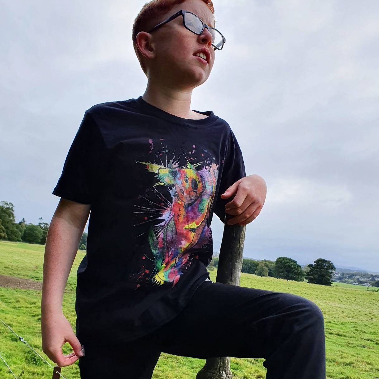 Image of Mens Rainbow Koala T-Shirt, Australia Day Australian Animals Top Tee Shirt