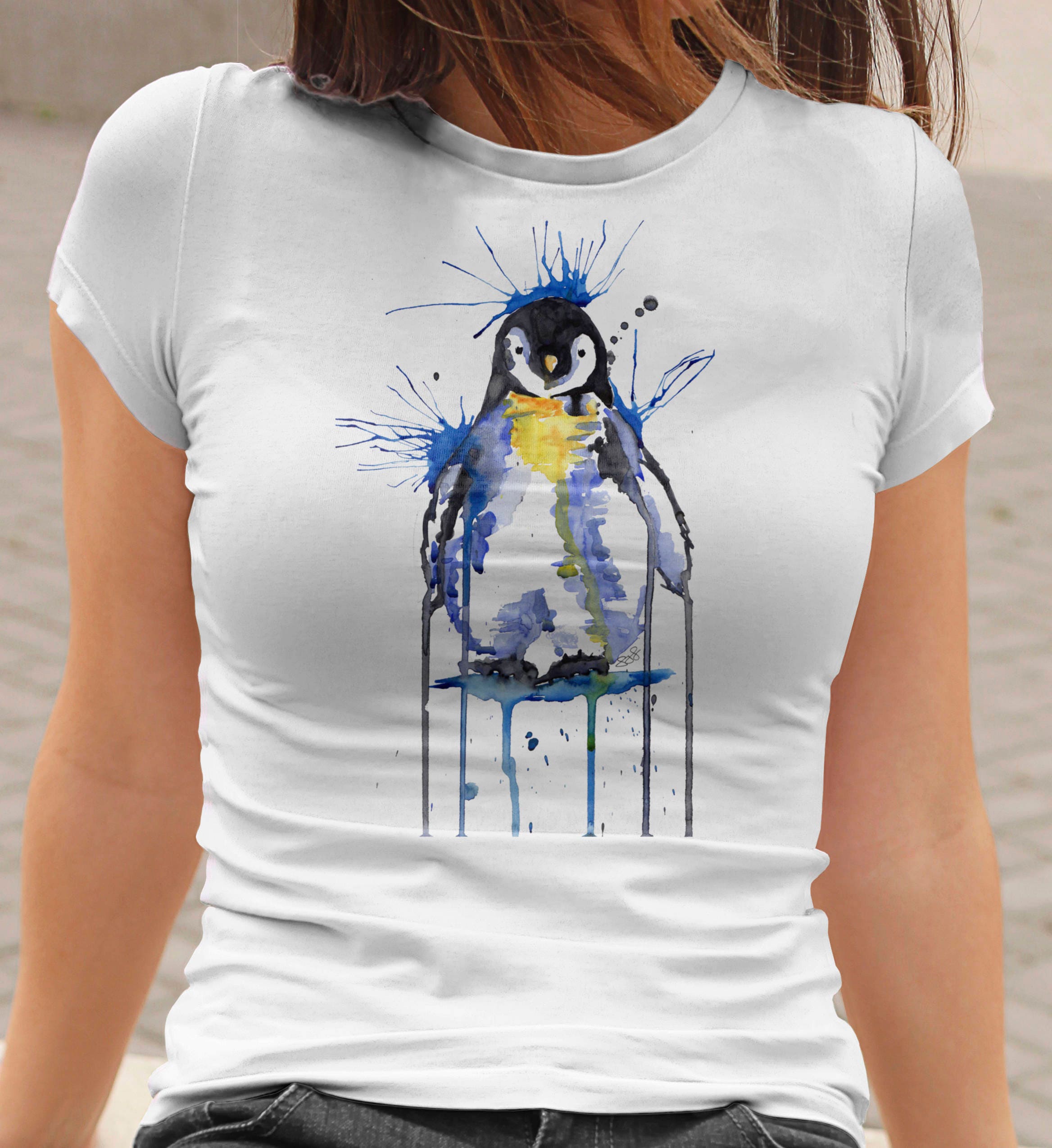 T-shirt Womens Penguin Chick Tee Ladies 