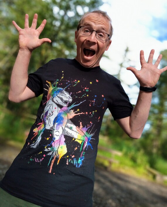 Rainbow Tyrannosaurus T-shirt Abstract 