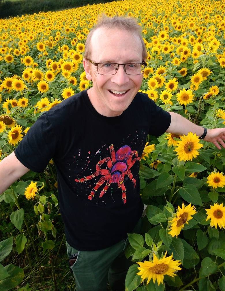 Image of Mens Tarantula T-Shirt, Rainbow Spider Tshirt, Orange Arachnid Shirt, Gifts For Him, Lover Present, Painted Tee