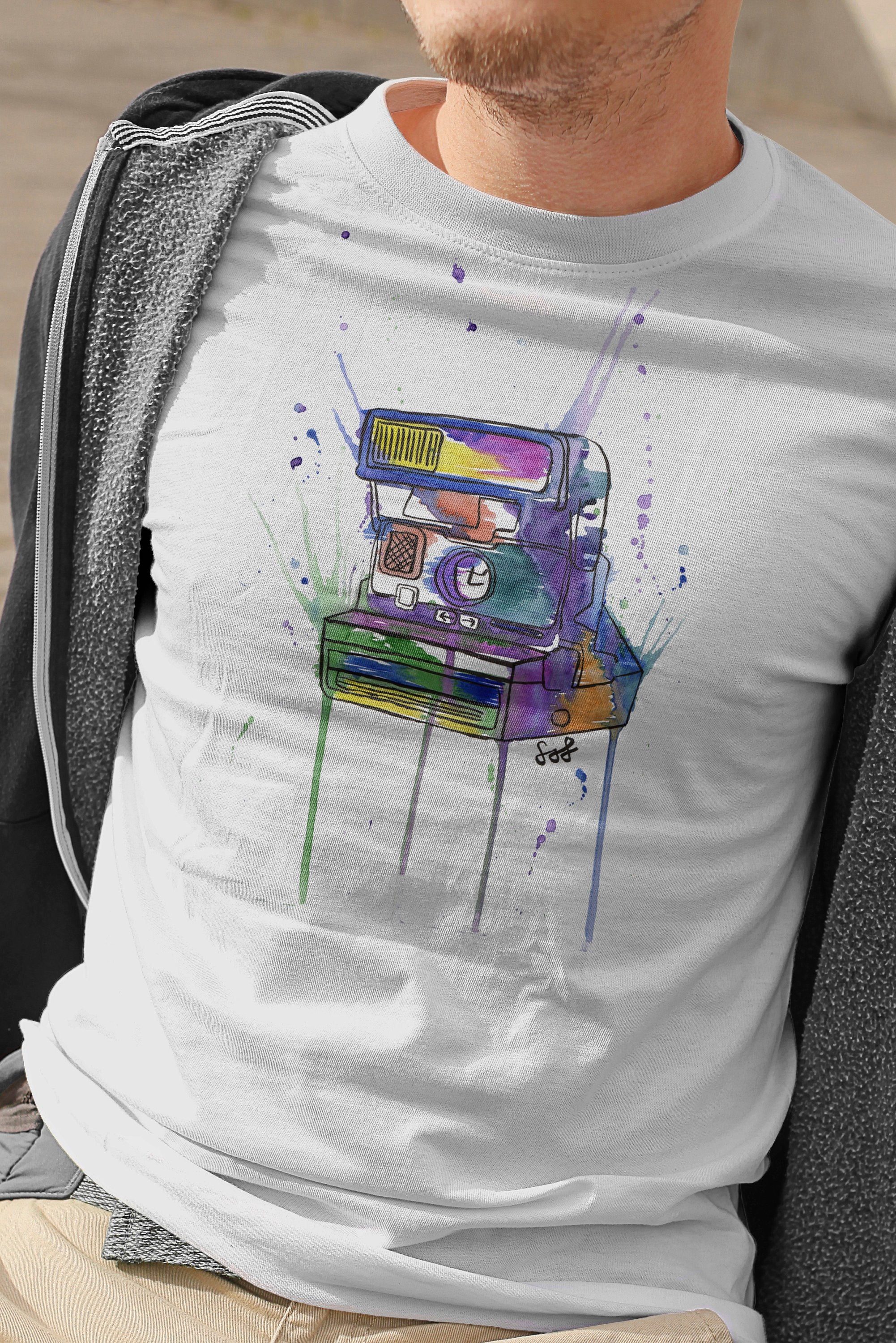 Image of Mens Camera T-Shirt, Vintage Photography Classic Photographer Tee Top Shirt Gift