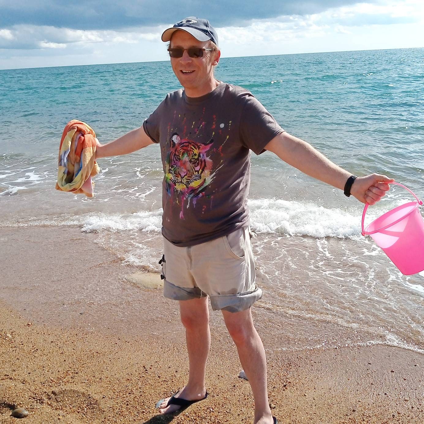 Image of Rainbow Tiger T-Shirt, Big Cat Shirt, Mens Gift, Lover Tee, Animal Boyfriend Birthday Top, Husband Gift Ideas