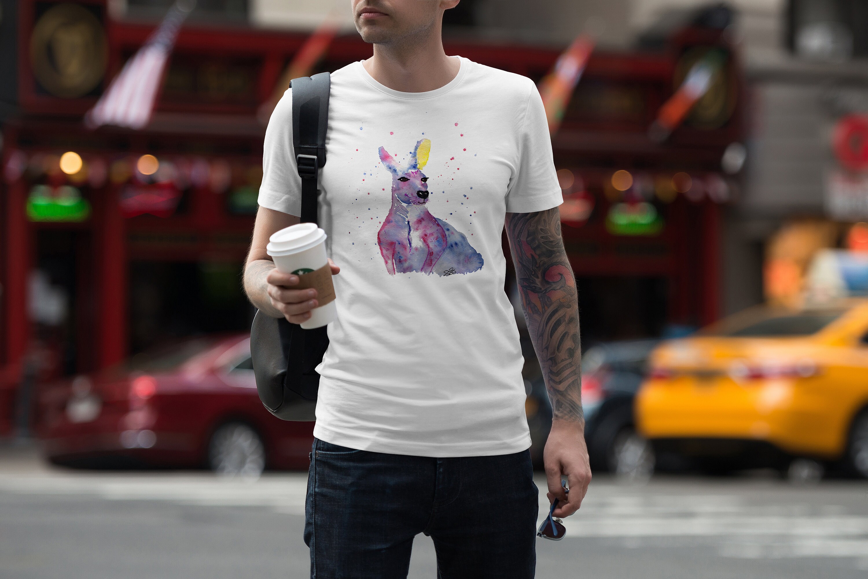 Image of Mens Kangeroo T-Shirt, Australian Marsupial Joey Animal Tee Top Shirt Gift