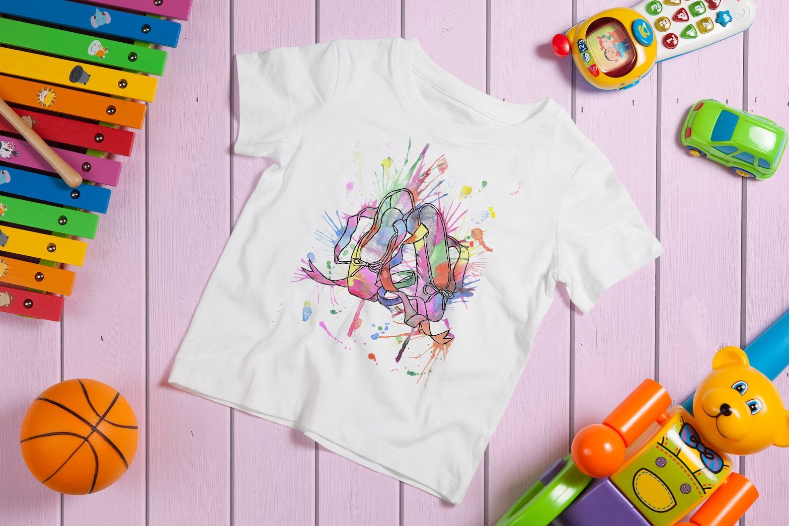 kids ballet shoe t-shirt, child ballet dancer hobby dancing gift