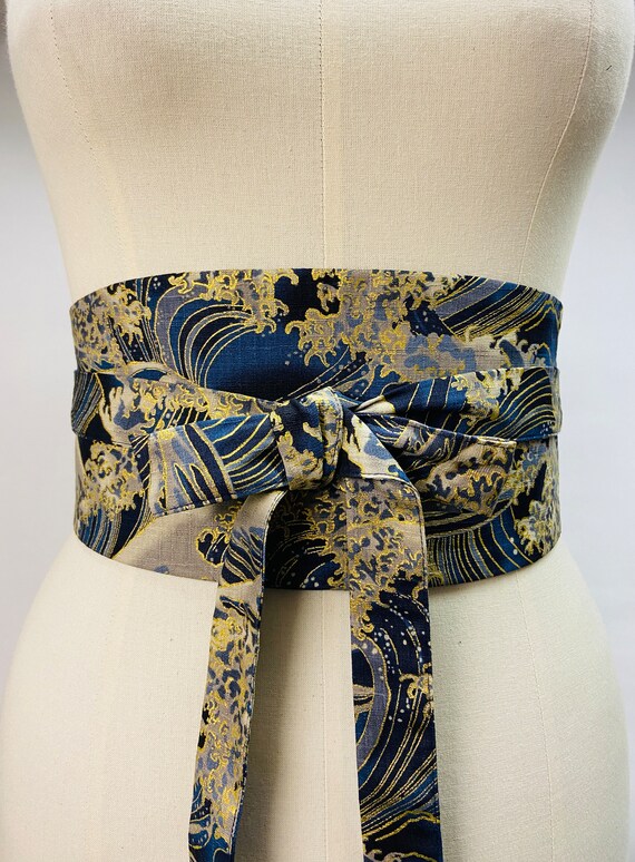Reversible and Adjustable Obi Belt in Japanese Printed  display picture 1