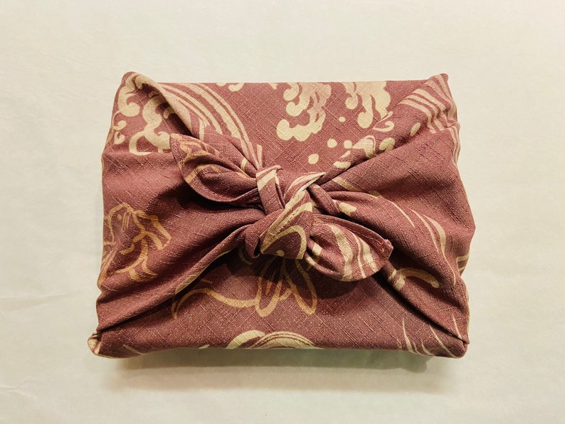 Purple Japanese print cotton furoshiki rabbit pattern in several sizes image 3