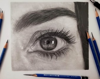 Oogschilderen op maat, oogkunst, oogtekening gepersonaliseerd, oogportret op maat, oogpotlood, oogschilderen portret, oogschilderen commissie