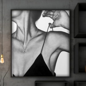Original woman pencil drawing,Art with sensual woman,Sexy woman art painting,Realistic woman drawing,Woman fine art painting,woman wall art