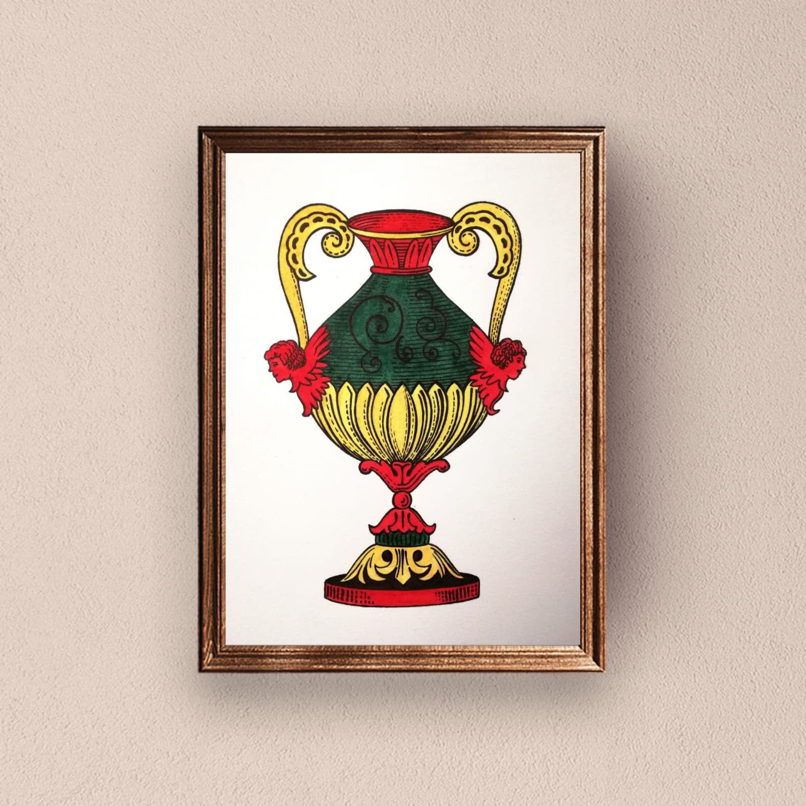 Sicilian art wall decor,Italian play card painting,Watercolor Sicily play card,Painting sicilian style,Watercolor Italy play card,Sicily art