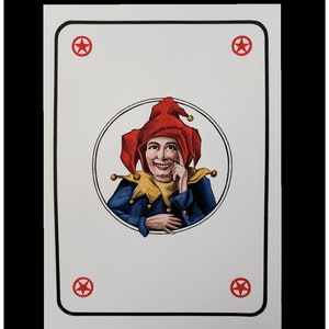 Jolly carte francesi dipinto,Joker carta poker,Quadro Jolly joker carte,Poker Jolly dipinto,Poster Jolly joker carte da gioco francesi