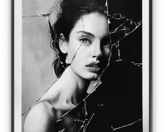 Dibujo original de mujer a lápiz, Arte con mujer sensual, Arte hiperrealista de mujer, Dibujo realista de mujer, Pintura de bellas artes de mujer, Arte mural de mujer